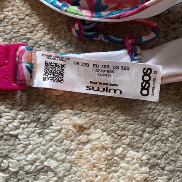 ASOS Pink Mosaic Underwire Bikini Top - Picture 3 of 3